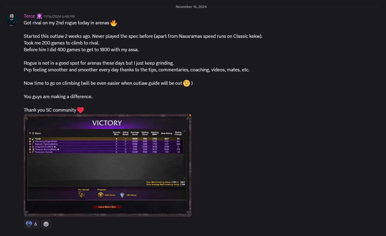 Discord testimonial from a Skill Capped subscriber